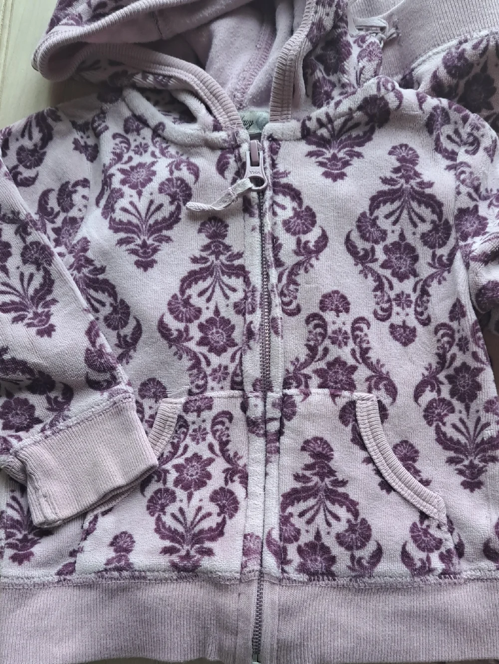 Old Navy Baby Damask Fleece Hoodie & Pants 2-Piece Set Cozy 6-12 Months Infant